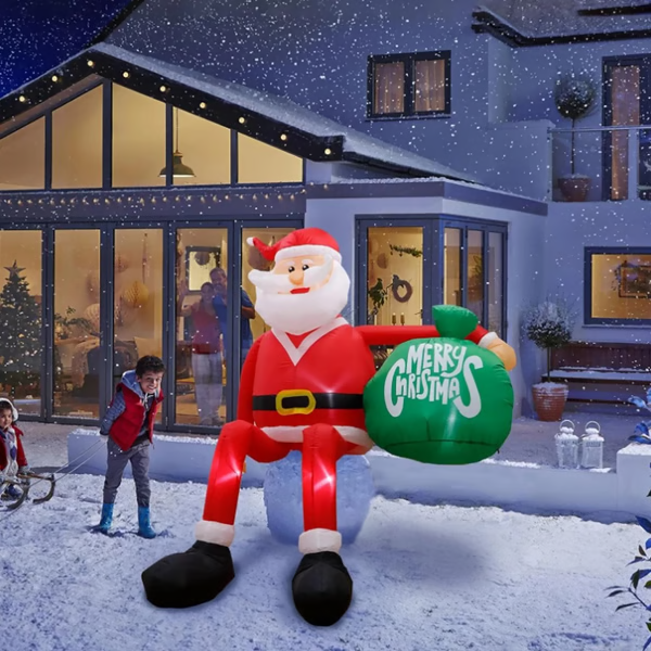 Giant 8FT LED Klättrande Jultomte Uppblåsbar – Premium Utomhus Juldekoration