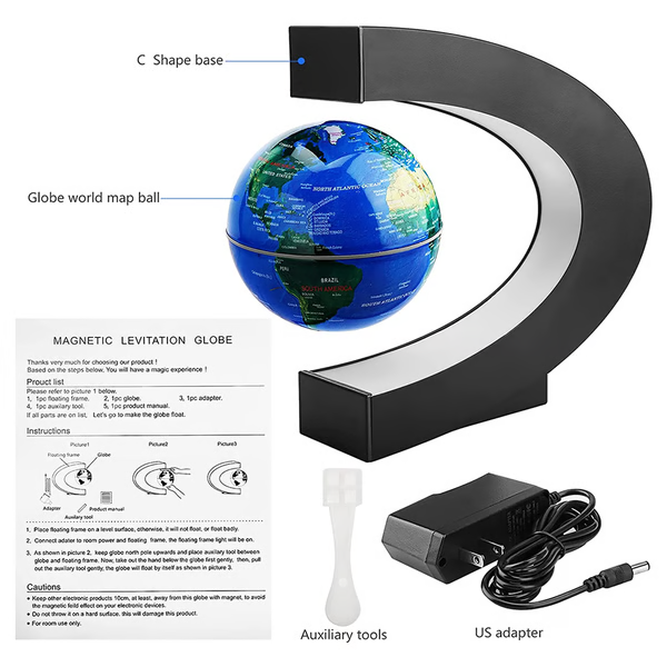 Magnetisk Svävande Glob Med LED-Ljus