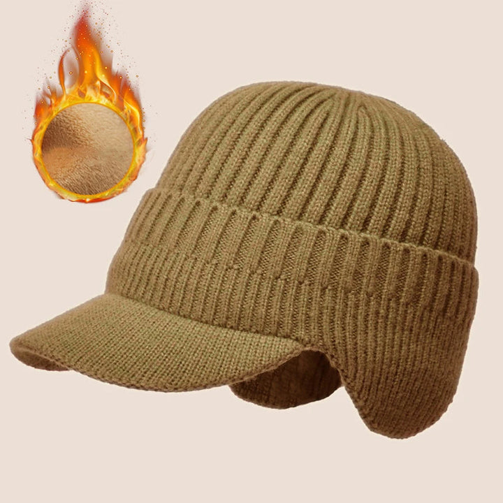 Herr Stickad Öronskydd Vintermössa