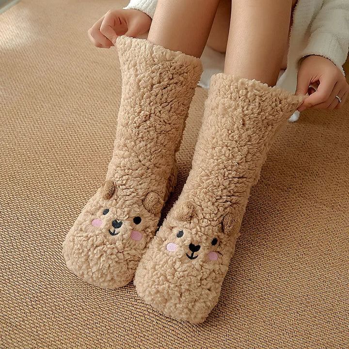 Kawaii Björn Fleece Varm Sockor