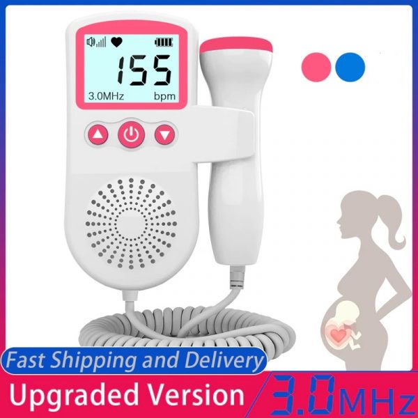 Fetal Doppler Hjärtfrekvensmonitor Hemma Graviditet Baby Fetal Hjärtfrekvens Ljuddetektor