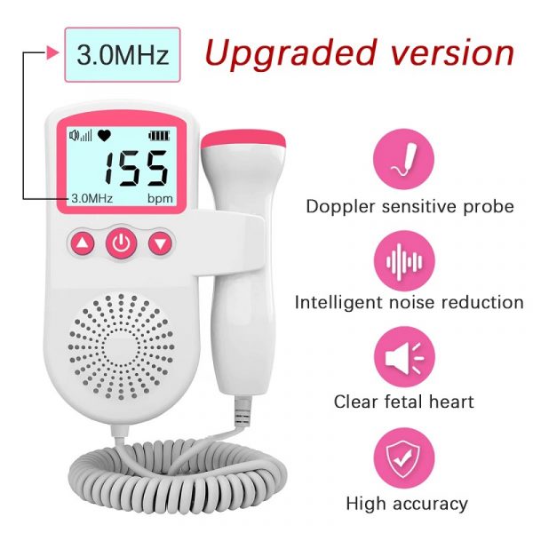 Fetal Doppler Hjärtfrekvensmonitor Hemma Graviditet Baby Fetal Hjärtfrekvens Ljuddetektor