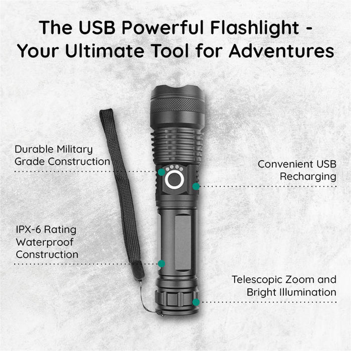 USB Kraftfull Ficklampa