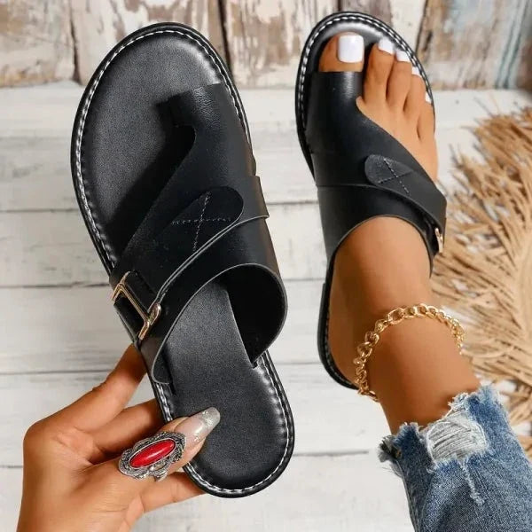 Kvinnors Ortopediska Hallux Valgus Korrigerande Läder Sandaler