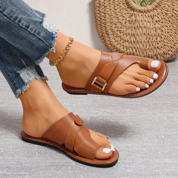 Kvinnors Ortopediska Hallux Valgus Korrigerande Läder Sandaler