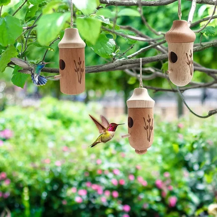 Trähummingbirdhus - Present för naturälskare