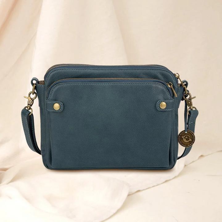 Tre-lagers Crossbody Läder Axelväska &amp; Clutch