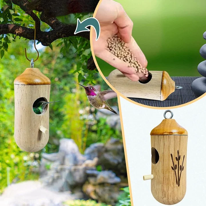 Trähummingbirdhus - Present för naturälskare
