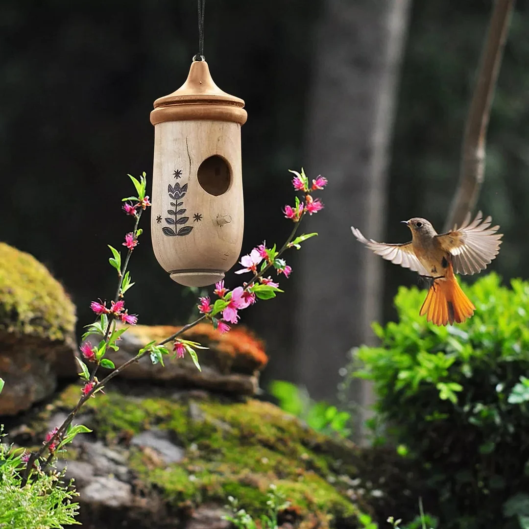 Trähummingbirdhus - Present för naturälskare