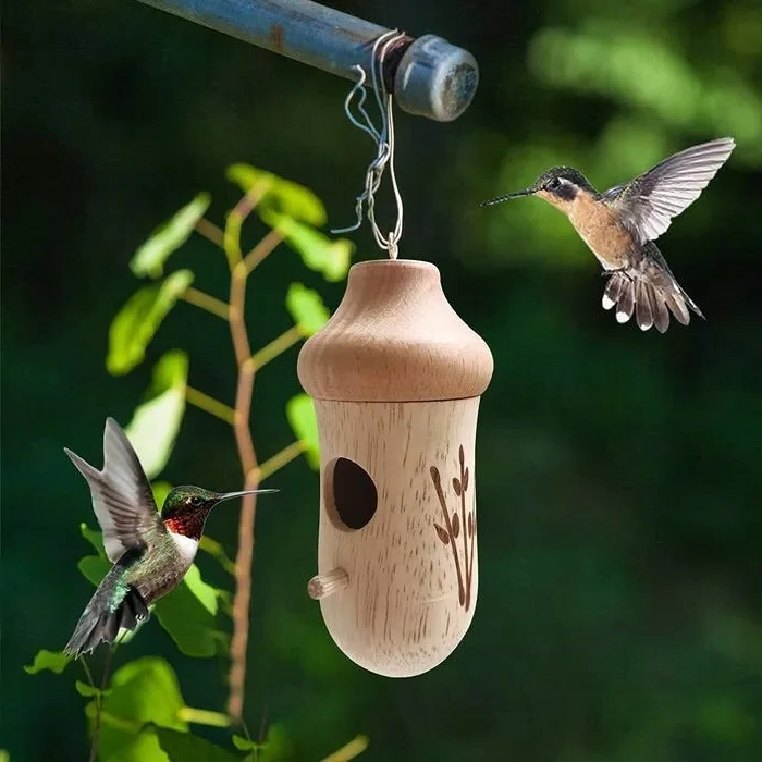 Trähummingbirdhus - Present för naturälskare