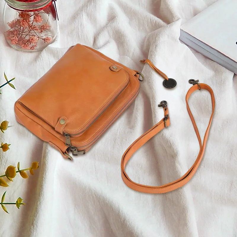 Tre-lagers Crossbody Läder Axelväska &amp; Clutch