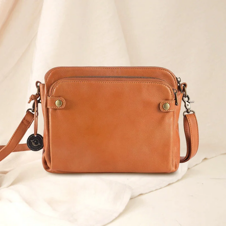 Tre-lagers Crossbody Läder Axelväska &amp; Clutch