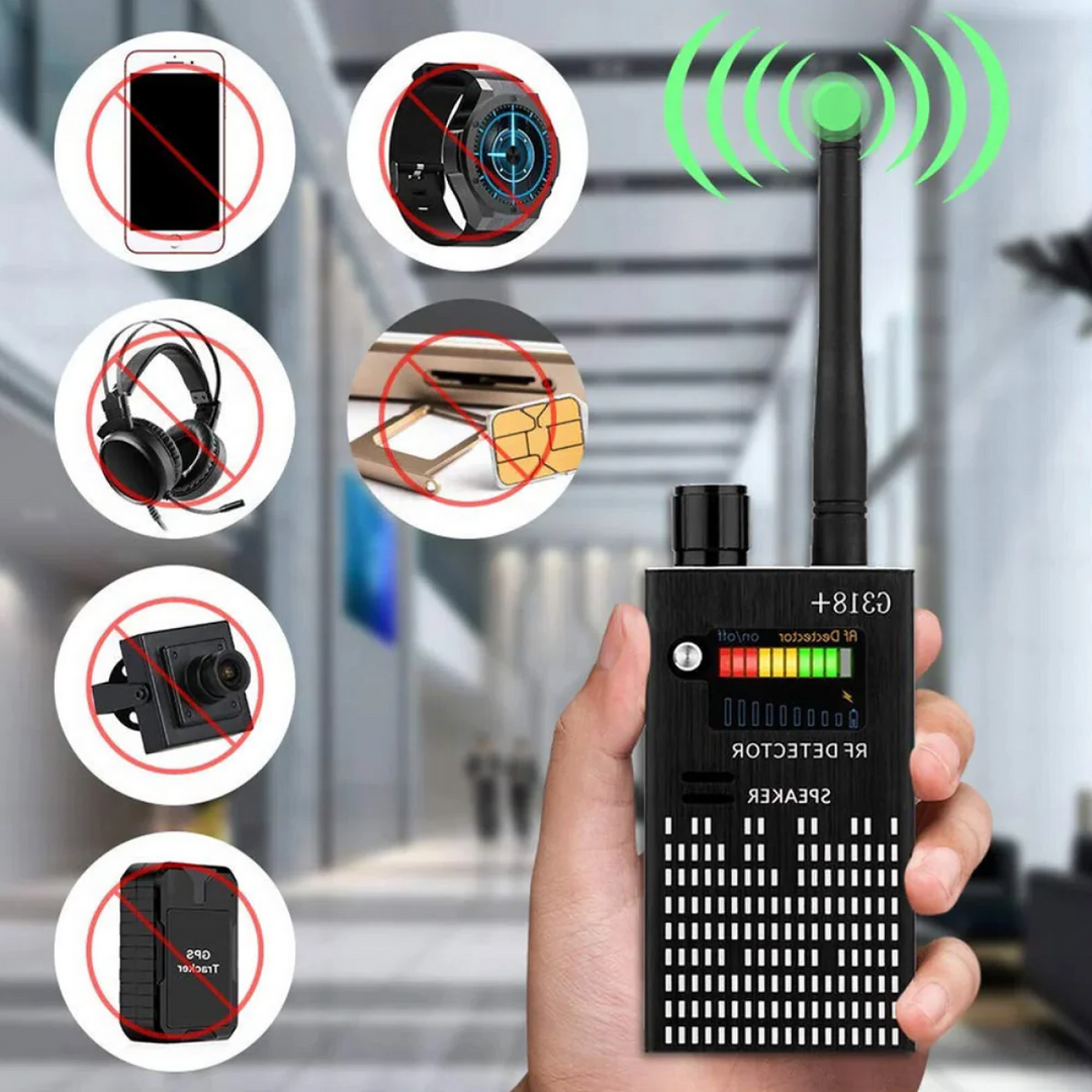 Spiondetektor Enhet | RF Bug Detektor, Dold Kamera &amp; GPS Tracker Finder med Laser Linse - Anti-Spion Signal Skydd