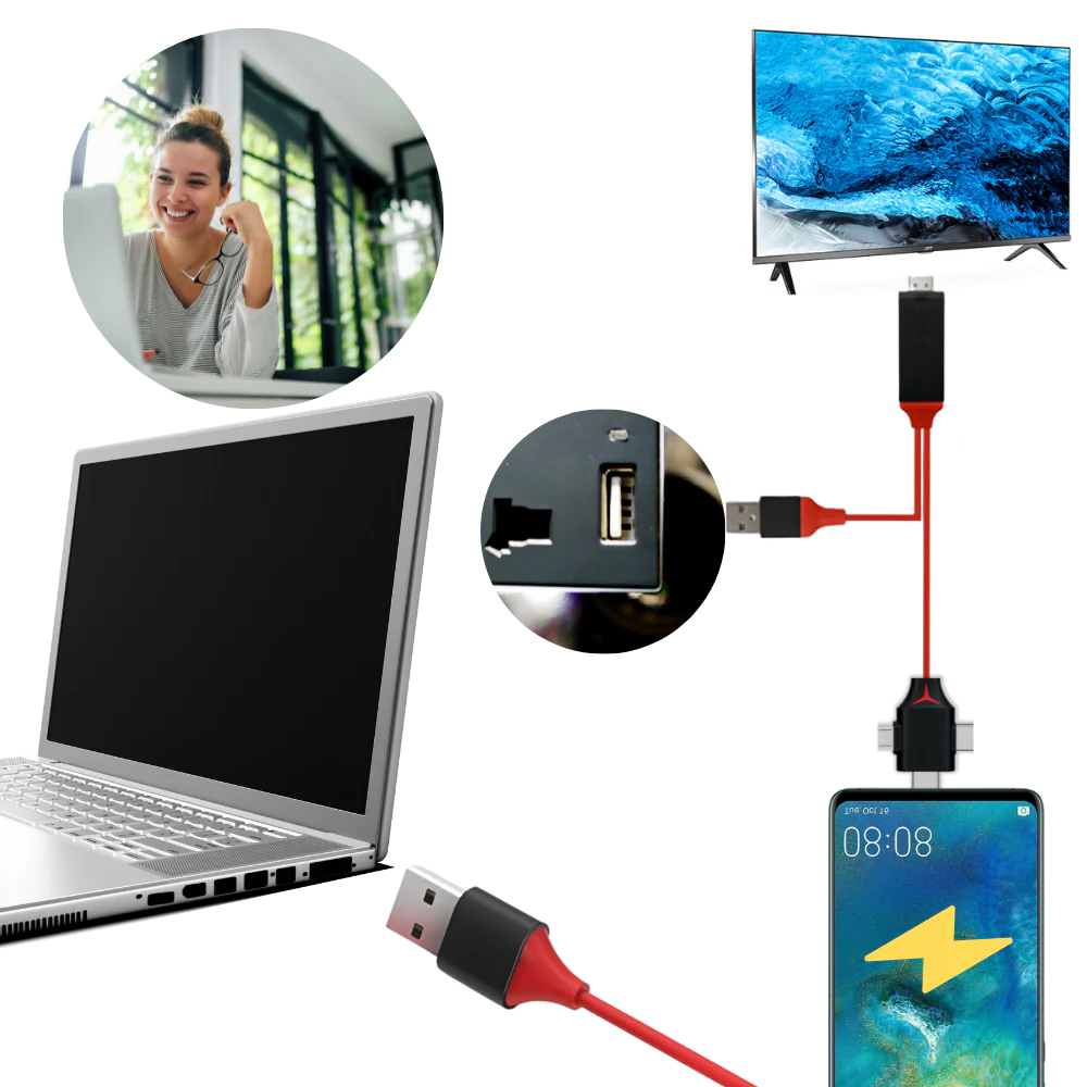HMDI-adapterkabel för telefoner och surfplattor