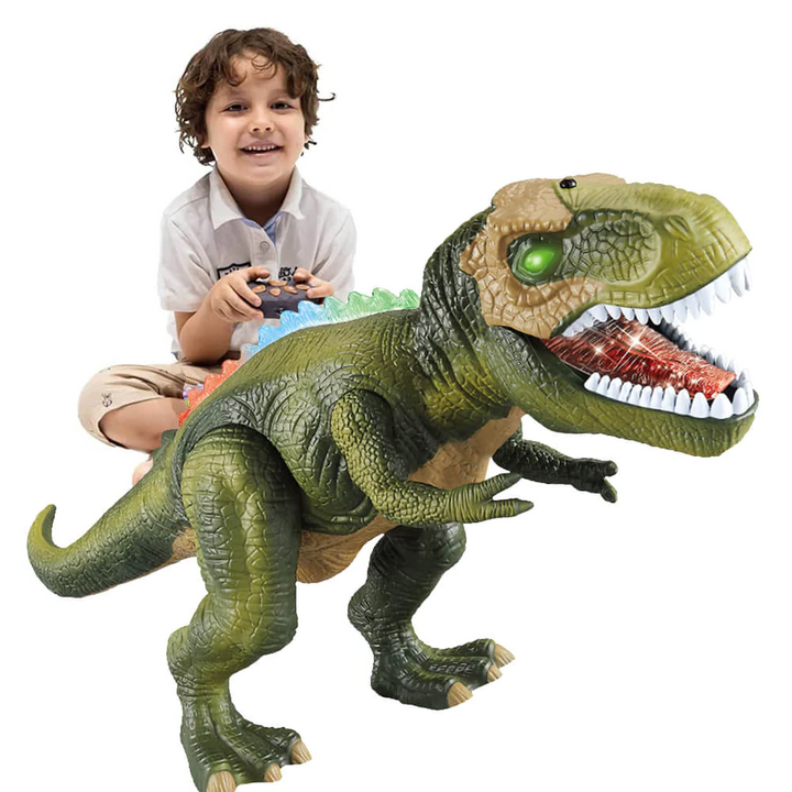 Fjärrstyrd T-Rex Dinosaurie Med LED-ljus, Gående &amp; Ropande Realistiska Dinosaurieleksaker