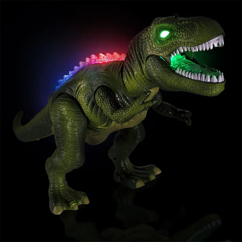 Fjärrstyrd T-Rex Dinosaurie Med LED-ljus, Gående &amp; Ropande Realistiska Dinosaurieleksaker
