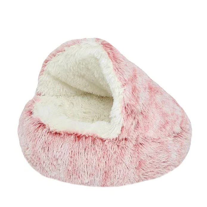 Mysig Säng för Hundar och Katter - SnuggleCave - Plush Komfort - Flera Storlekar &amp; Färger