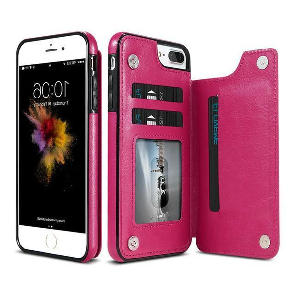 Lyxigt Läder Plånboksfodral För iPhone
