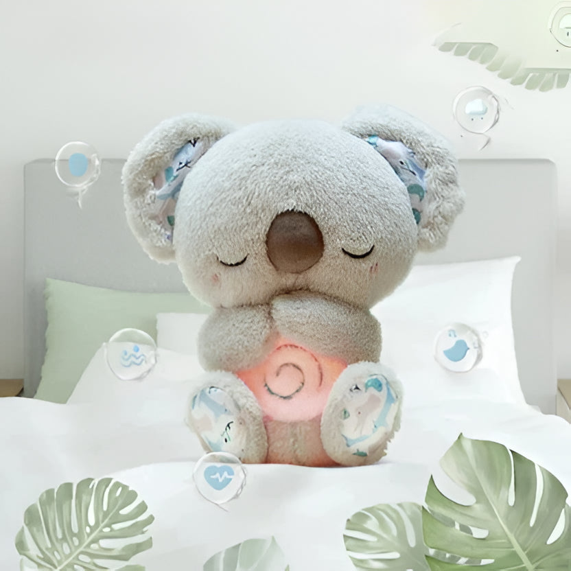 Ångestreducerande Koala Plyschleksak med Musik, Ljus och Rytmisk Andning