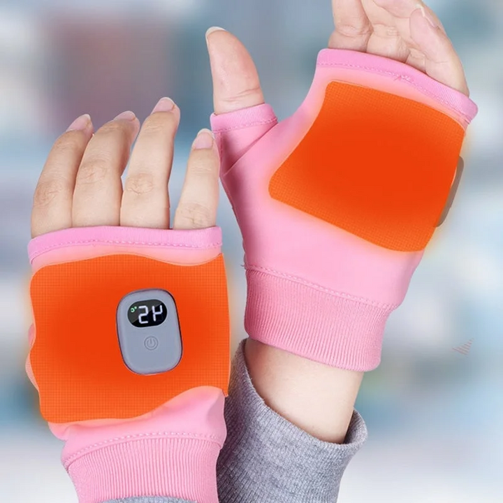 USB-uppladdningsbara värmehandskar utan fingrar
