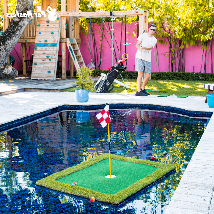Flytande Golf Putting Green Putting Green Gräs Flytande Golfbollar