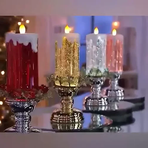 LED Julljus Uppladdningsbara Med Glitter