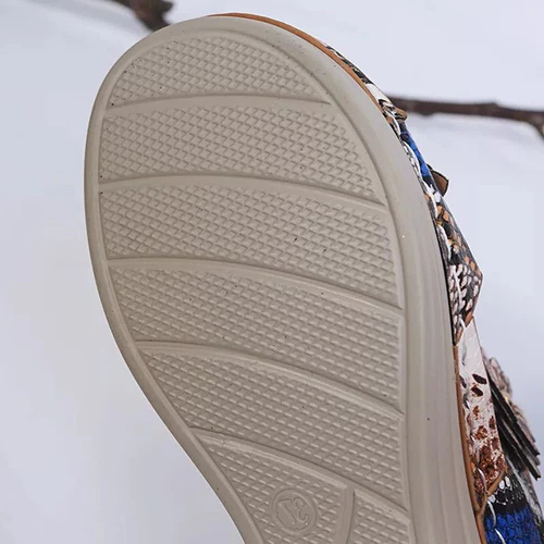 Leopard / Ormskinnstryck Ortopediska Läder Wedge Mjuk Sula Sandaler