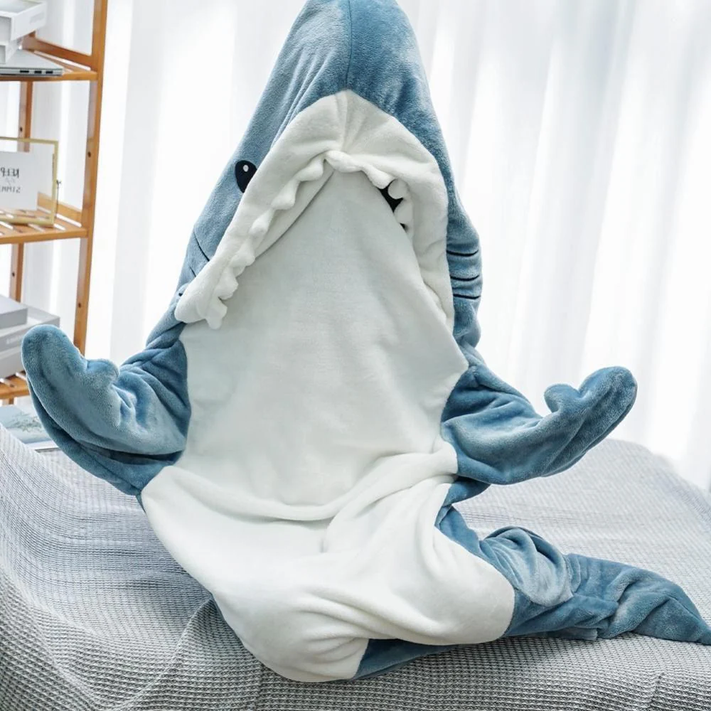 Haj Fleece Huva Filt