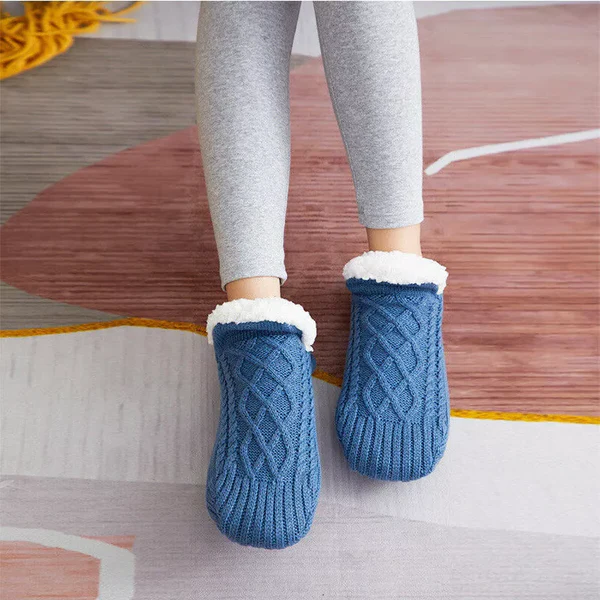 Halkfria Termosockor för Kvinnor Inomhus Varm Fleece Grip Sockor