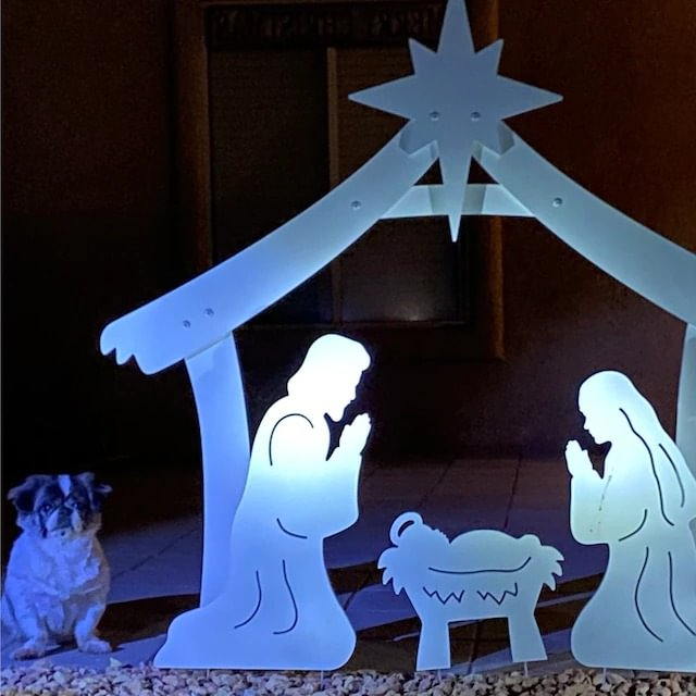 Helig Natt Utomhus Julkrubba