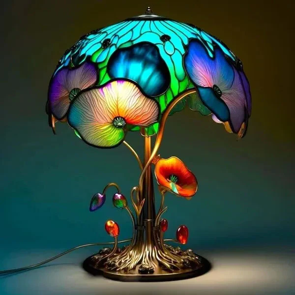 Färgat Glas Växtserie Bordslampa