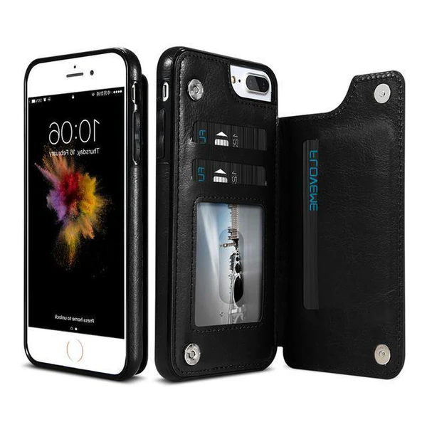 Lyxigt Läder Plånboksfodral För iPhone