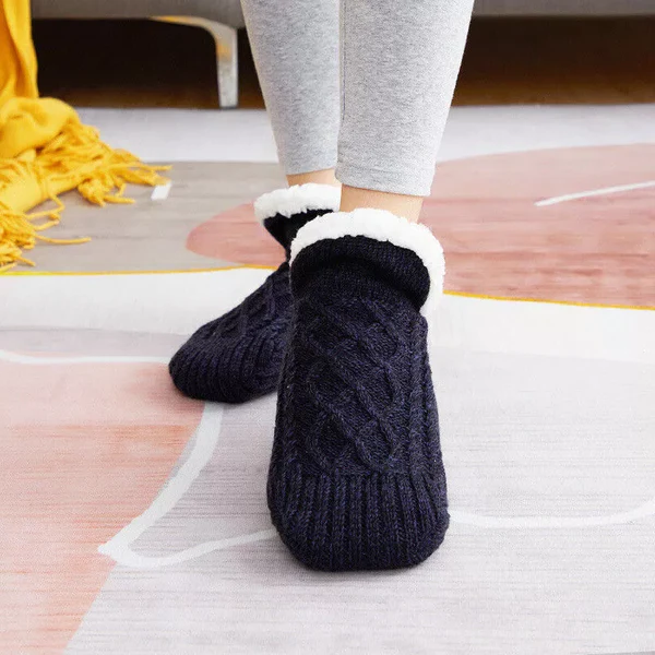 Halkfria Termosockor för Kvinnor Inomhus Varm Fleece Grip Sockor