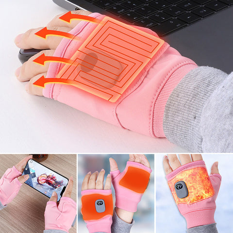 USB-uppladdningsbara värmehandskar utan fingrar