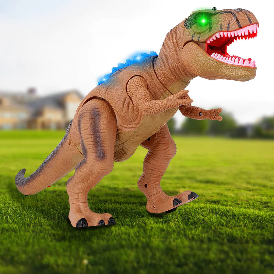 Fjärrstyrd T-Rex Dinosaurie Med LED-ljus, Gående &amp; Ropande Realistiska Dinosaurieleksaker