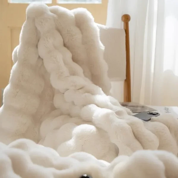 Vinter Varm Kanin Fuskpäls Pläd