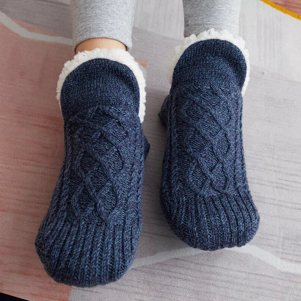 Halkfria Termosockor för Kvinnor Inomhus Varm Fleece Grip Sockor