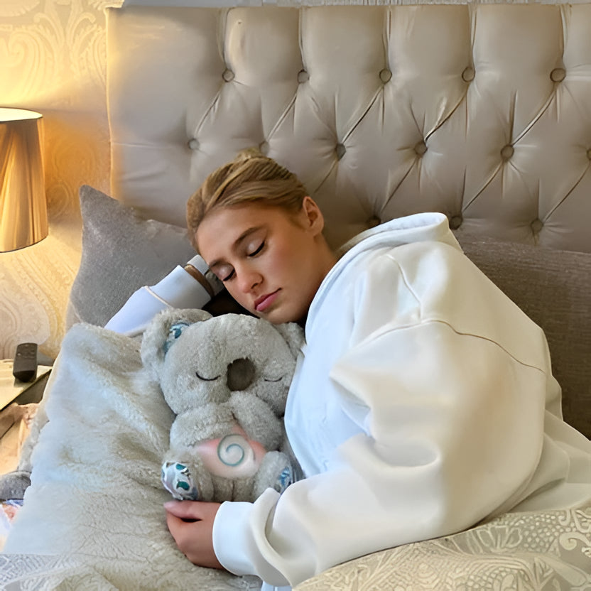 Ångestreducerande Koala Plyschleksak med Musik, Ljus och Rytmisk Andning