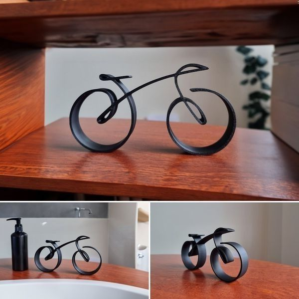 Minimalistisk Cykelskulptur i Trådram