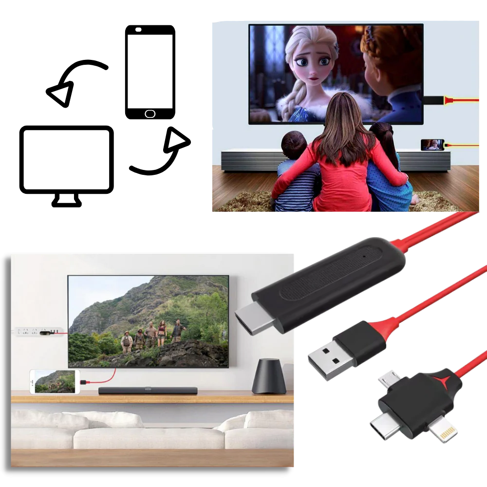 HMDI-adapterkabel för telefoner och surfplattor
