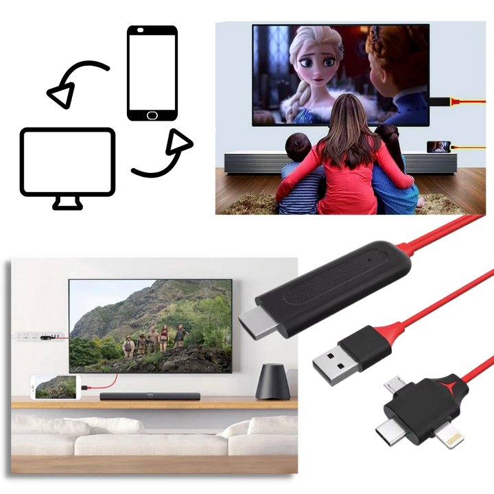 HMDI-adapterkabel för telefoner och surfplattor