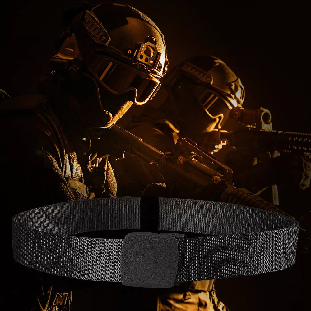 Herr Militär Nylon Canvas Bälten med Andningsbar Vävbälte