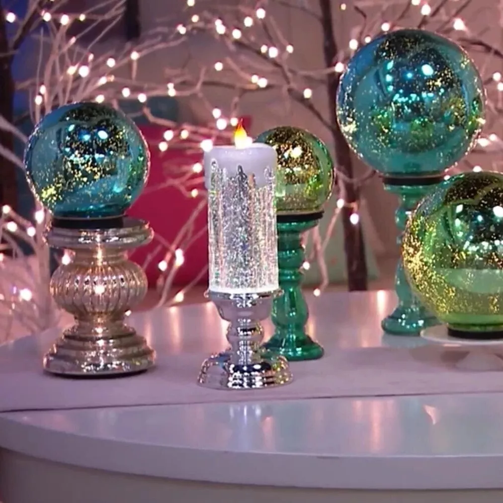 LED Julljus Uppladdningsbara Med Glitter