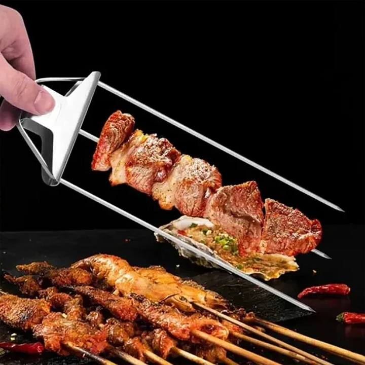 Treprongs grillspett-set