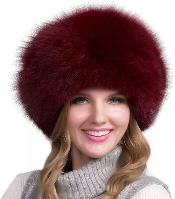100% Naturlig Rävpälsmössa Kvinna Kappa Tjock Pälsmössa Vinter Varm Mössa Mode För Kvinna Mössa Med Öronvärmare