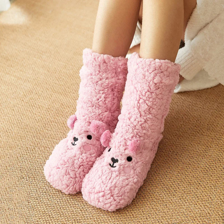 Kawaii Björn Fleece Varm Sockor