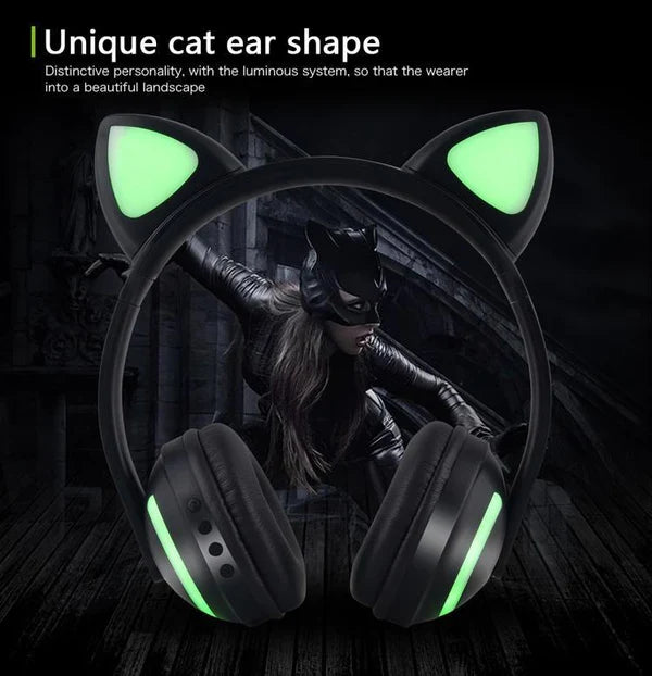 Katts lysande Bluetooth-hörlurar