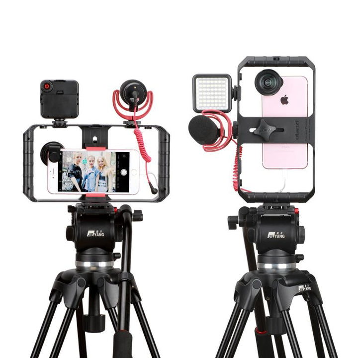 Smartphone Video Rig Stabilizer Med Ljus
