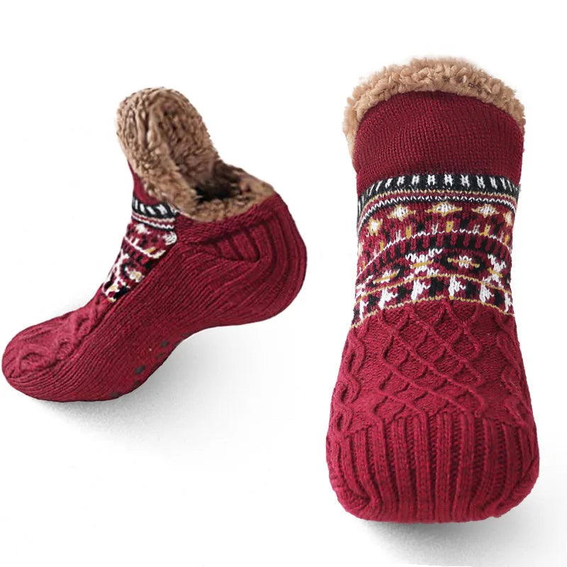 Snö-mönster Varm Socken för Vintern