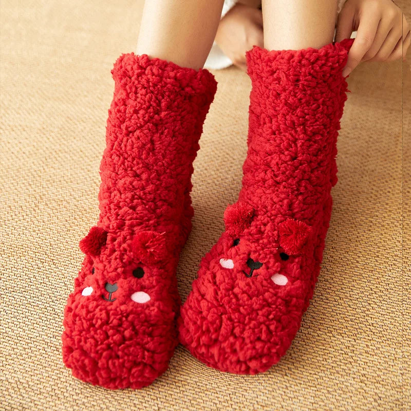 Kawaii Björn Fleece Varm Sockor
